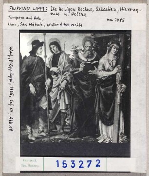 Filippino Lippi: Die Heiligen Rochus, Sebastian, Hieronymus und Helena. Lucca, San Michele