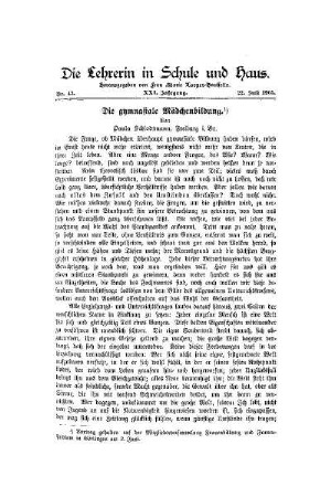 Die gymnasiale Mädchenbildung