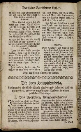 Die drey Hauptsymbola.