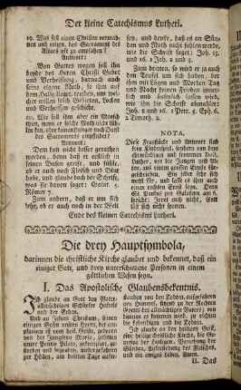 Die drey Hauptsymbola.
