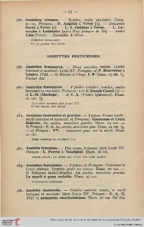 Assiettes festonnees (Nr. 581-588)
