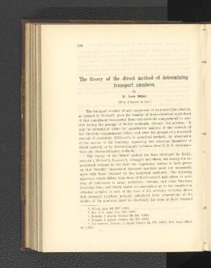 The theory of the direct method of determining transport numbers.