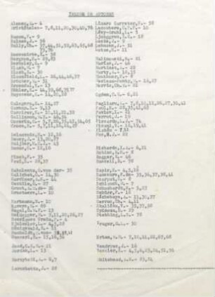 85, Indice de autores