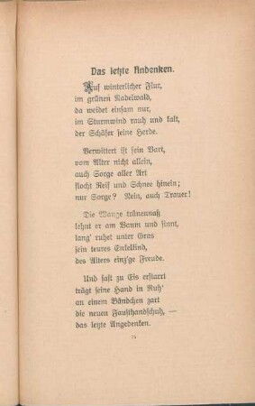 Das letzte Andenken.