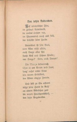 Das letzte Andenken.