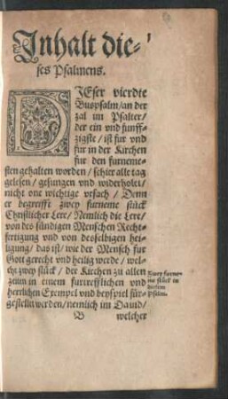 Inhalt dieses Psalmens.