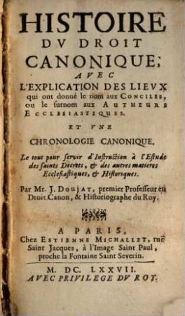 Histoire du Droit canonique