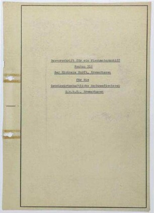 Durch Änderung der Fischräume bedingte Neufassung der Schiffbauvorschrift Abschnitt II - 3 - 7 und Abschnitt III - 2 - 3