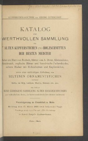Slg. von alten Kupferst. und Holzschn. Ornamentstiche etc. : 17.3.