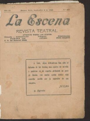 Un escandalo en Mar del Plata : comedia en tres cuadros