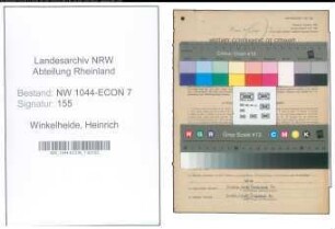 Entnazifizierung Heinrich Winkelheide , geb. 21.02.1892 (Stielfabrikant)