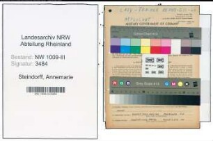 Entnazifizierung Annemarie Steindorff , geb. 02.03.1920 (Lehrerin)