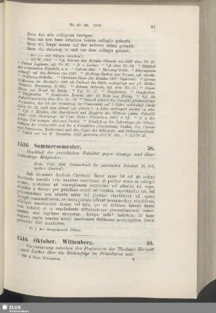 59. 1516, Oktober. Wittenberg