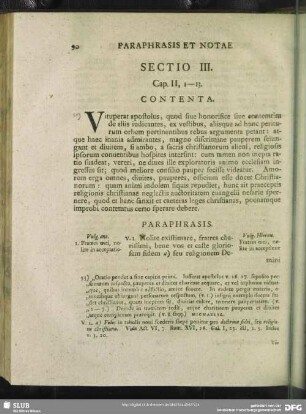 Sectio III. Cap. II, 1-13