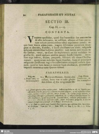 Sectio III. Cap. II, 1-13