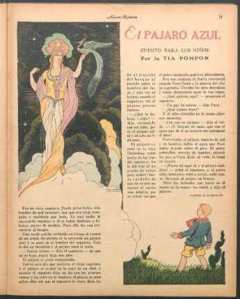 El pájaro azul : Cuento para los niños por la Tía Pompón