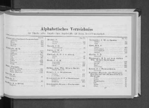 Alphabetisches Verzeichnis der Rheder nebst Angabe ihrer Segelschiffe mit deren Netto-Tonnengehalt.