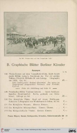 B. Graphische Blätter Berliner Künstler (Nr. 108 - 522)