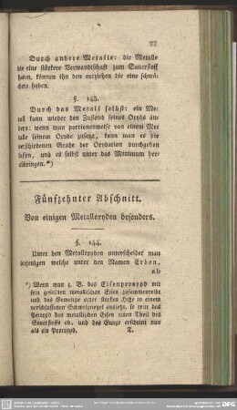 Fünfzehnter Abschnitt. Von einigen Metalloxyden besonders