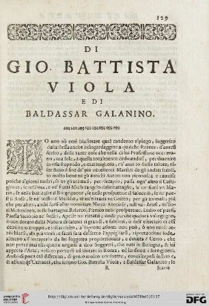 Di Gio Battista Viola e di Baldassar Galanino