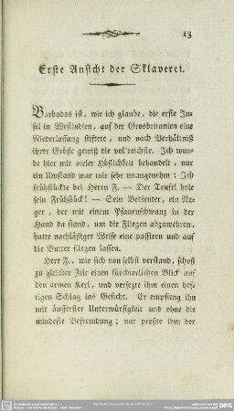 Erste Ansicht der Sklaverei