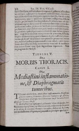 Titulus V. De Morbis Thoracis