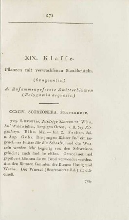 XIX. Klasse. Pflanzen mit verwachsenen Staubbeuteln