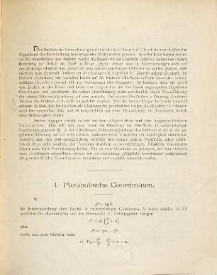 Über parabolische Coordinaten und die geodätischen Linien auf dem elliptischen Paraboloid