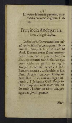 Provincia Andegavensium vulgò Anjou.