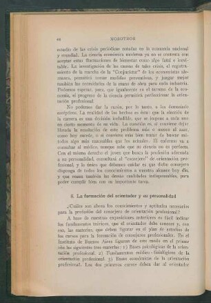 8. La formación del orientador y su personalidad