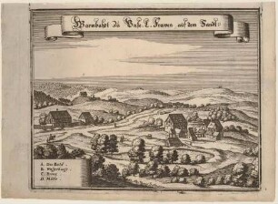 Der Kurort Warmbad (Wolkenstein-Warmbad) in Sachsen, mit Mühle und Wasserkunst, aus Merians Topographia Superioris Saxoniae