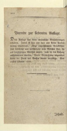 Vorrede zur siebenten Auflage