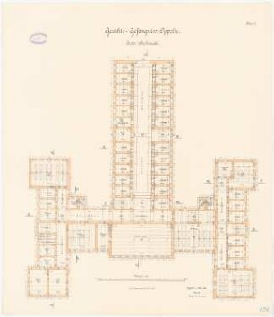 Gerichtsgefängnis, Oppeln: Grundriss 1. Obergeschoss 1:100