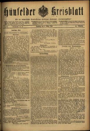 Ausgabe vom Samstag, den 08. März 1919.