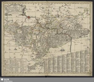 Accurate Geographische Delineation derer zu dem Meissnischen Creisse gehörigen Aemmer, Pirna, Hohnstein, mit Lohmen, Dippoldiswalda und Grüllenburg : Nebst andern daran grentzenden Aemtern u. Gegenden