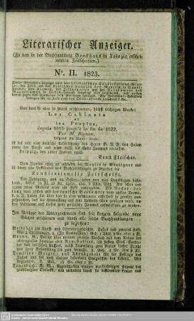 Literarischer Anzeiger No. II. 1823