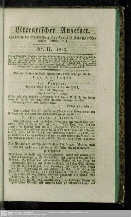 Literarischer Anzeiger No. II. 1823