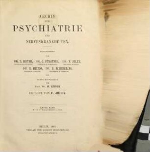 Archiv für Psychiatrie und Nervenkrankheiten : offizielles Organ d. Gesellschaft Deutscher Neurologen und Psychiater = Archives of psychiatry and neurological sciences. 28. 1896