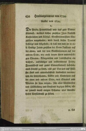 Handlungstractat von 1734