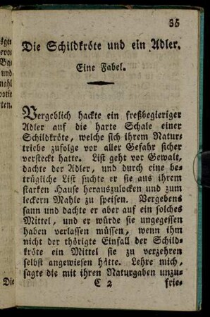 Die Schildkröte und ein Adler. Eine Fabel