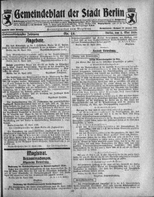 1926,18: Nr. 18, 2. Mai 1926