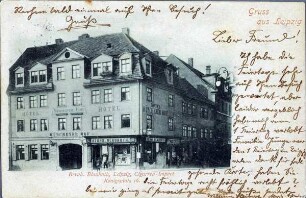Gruss aus Leipzig: Bernh. Blauhuth, Leipzig, Cigarren-Import, Königsplatz 16
