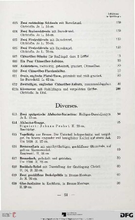Diverses (Nr. 613-652)