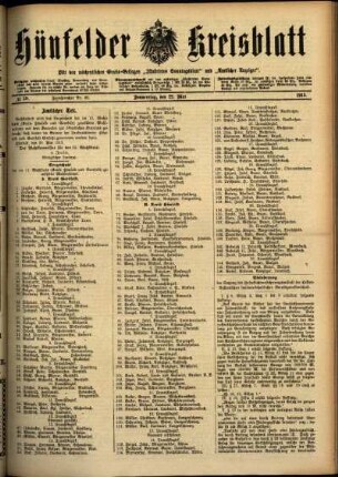 Ausgabe vom Donnerstag, den 22. Mai 1913.