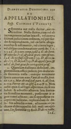 Disputatio duodecima. De Appellationibus.
