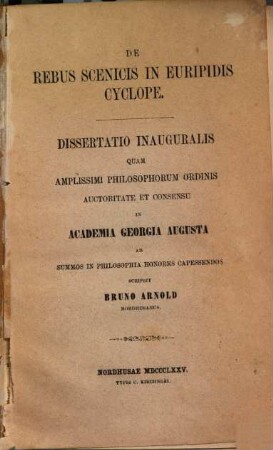 De rebus scenicis in Euripidis Cyclope
