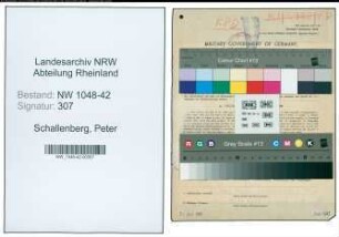 Entnazifizierung Peter Schallenberg , geb. 21.07.1907 (Rangierer)