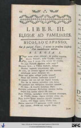 Liber III. Elegiae Ad Familiares.