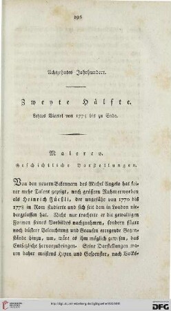 Achtzehntes Jahrhundert: Zweyte Hälfte