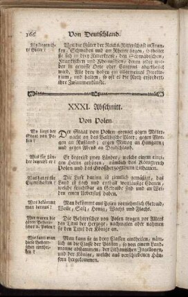 XXXI. Abschnitt. Von Polen. - XLVII. Abschnitt. Fortsetzung von Spanien. Alt-Castilien, Neu-Castilien und die Spanischen Inseln.